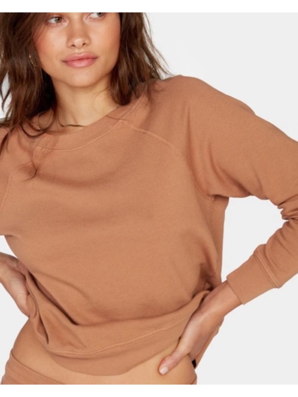 MATE The Label 100% Organic Cotton Terry Raglan Sweatshirt Top Sedona Small S